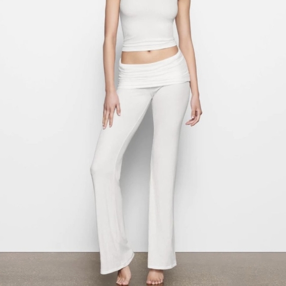 NWT SKIMS SOFT LOUNGE FOLDOVER PANT IN MARBLE